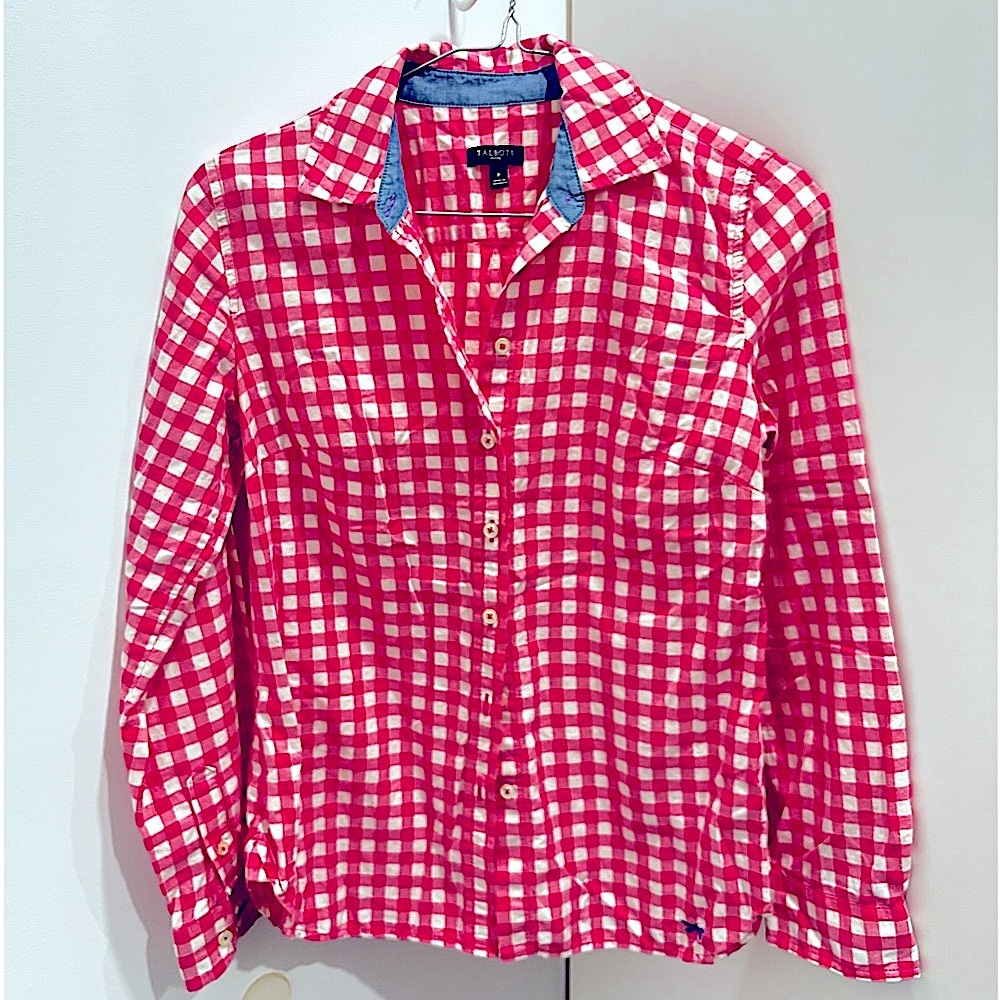 Pink Gingham cotton shirt by Talbots